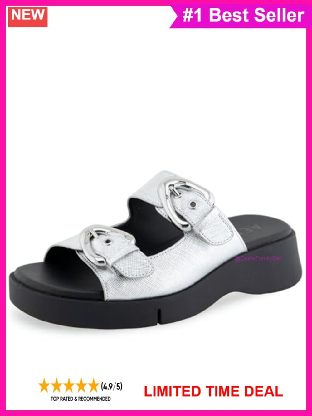 Aerosoles Faith Slide Sandals Faux Leather Slip On Casual Walking